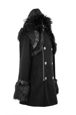Black Cape Collar Punk Long Mens Coat With Fur -LolitaInside 438e9ad0dc072d76b2a43003626e224e