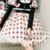 Pink Doll Collar Bubble Long Sleeve Ruffled Plaid Print With Vest Sweet Lolita OP Dress -LolitaInside 4407409397472f8c55abeafca6140ca1