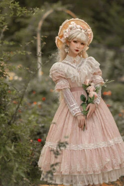 Elegant Vintage Rose Print Multi-Layer Ruffled Sweet Lolita OP Dress -LolitaInside 4534c772e9851dff1f25e4bb613ea8a2