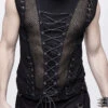 Black Chest Lace Up Splice Coarse Grain Men's Punk Vest -LolitaInside 458b1e7f43ca3dd9118c29f63b55ae79