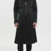 Black Lapel Collar Double Breasted Metal Cross Zip Men's Gothic Long Coat -LolitaInside 45c13e2a4786c05df1e5cbefb25d9364