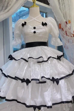 Rose Contrast Color Large Swing Tiered Short Sleeves Gothic Lolita OP Dress 3 Colors 9 Rose Contrast Color Large Swing Tiered Short Sleeves Gothic Lolita OP Dress 3 Colors -LolitaInside 461f5e19c618ba91f32e08eb2dbf66ec