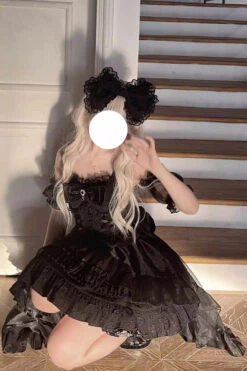 Black Sleeveless Multi-layer Ruffle Bowknot Gothic Lolita Jsk Dress -LolitaInside 4712e69a42078b8927c73ba1b0c63d52