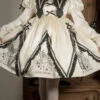 Beige Doll Lapel Collar Long Sleeves Little Confused Print High Waisted Sweet Lolita OP Dress -LolitaInside 47b24ab8e996894c3a7bc1c02117506c