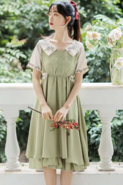 French Style Doll Collar Flower Print Short Sleeve High Waisted Sweet Lolita Dress -LolitaInside 47f0b6d667399dad05cea493621287e9 4e6d73a2 8fe2 42c9 9f4c 4ce76ef8d437