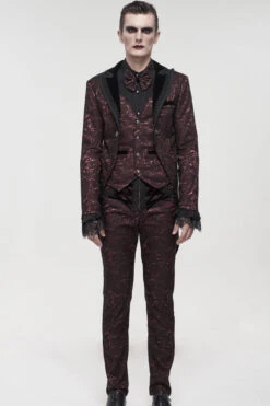 Ine Gothic Glossy Pattern Drawstring Lace Decoration Men's Pants -LolitaInside 4b09b5d75eb00772a5d64b55f618199b