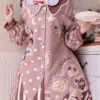 Pink Doll Lapel Collar Single Breasted Lantern Long Sleeves Bear Print Sweet Lolita OP Dress 2 Pink Doll Lapel Collar Single Breasted Lantern Long Sleeves Bear Print Sweet Lolita OP Dress -LolitaInside 4c0e967a0f24092b5a27c5e78cb31d45