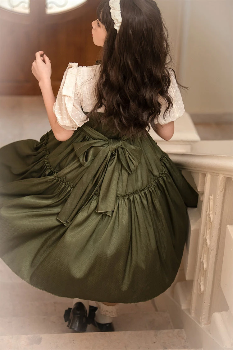 Dark Green Noble Retro Elegant Country Poetry Classic Lolita Dress 9 Dark Green Noble Retro Elegant Country Poetry Classic Lolita Dress - Image 7