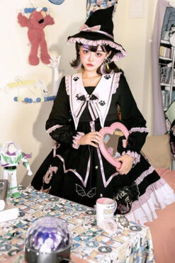 Dark Black High Waisted Purple Ruffled Long Sleeves Lolita OP Gothic Lolita Dress -LolitaInside 4c753d97718d58b6e614fccb94e49be5 76ec6182 13e4 47f9 89e6 2a2f435fbddf