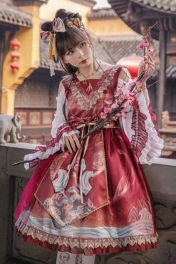 Chinese Style Hime Sleeves Ruffled Classic Lolita Op Dress -LolitaInside 4cc85a53b44cf924d617b37ba343b133