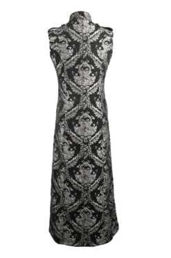 Black And Silver Court Floral Gothic Mens Long Coat -LolitaInside 4cf20e4afd57ce40cc1228f63f2aabe4