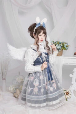 Blue Chiffon Flower Wedding Wearing Veil Princess Sweet Lolita JSK Dress 12 Blue Chiffon Flower Wedding Wearing Veil Princess Sweet Lolita JSK Dress -LolitaInside 4d824ccd723a269b54894cfcd6c8bb2e
