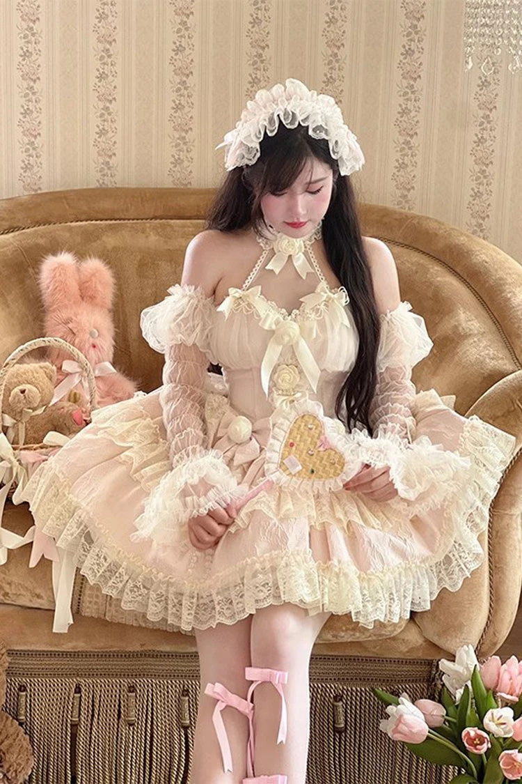 Princess Sleeveless Ruffle Bowknot Lace Sweet Lolita Jsk Dress 4 Colors 5 Princess Sleeveless Ruffle Bowknot Lace Sweet Lolita Jsk Dress 4 Colors - Image 3