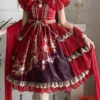 Round Collar Ruffled Short Sleeves Elegant Print High Waist Classic Lolita Dress -LolitaInside 4eb7d428eb0656976a698aa46eeda111