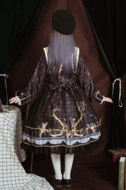 Black Navy Collar Long Sleeves Butterfly Print Ruffle Bowknot Gothic Elegant Princess Lolita Dress -LolitaInside 4eccc1867294a8e1fee89cd126bdb424