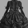 Black Cotton Stand Collar Long Sleeves Knee Length Bowknot Ruffled Multi-Layer Gothic Lolita Dress -LolitaInside 4eed9a5e1eb7b1b2b48cda31a546afa9