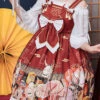 Wine Demon Mask Print Bowknot High Waisted Sling Sweet Lolita Dress -LolitaInside 4f7f35538eefac1cf2a256ea627334c3