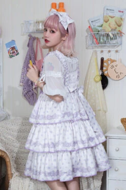 Dot Print Multi-Layer Ruffled High Waist Sweet Lolita JSK Dress -LolitaInside 4faaa54b79f36152fd7e48d93d2aec9e