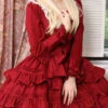 Wine Red Long Sleeves Ruffled Classic Lolita Dress -LolitaInside 50648edc2964b385ccae9221445ef4c8