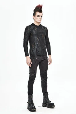 Black Punk Glued Fake Two Pieces Mens Pants -LolitaInside 5066a97cc30bd8bc5ef0196f8dcb4a79