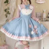 Blue/Pink Plum Blossom Snow Rabbit Ruffle Bowknot Sweet Lolita Dress 1 Blue/Pink Plum Blossom Snow Rabbit Ruffle Bowknot Sweet Lolita Dress -LolitaInside 51d34e8d7b6c7db8200b795805c01ff2