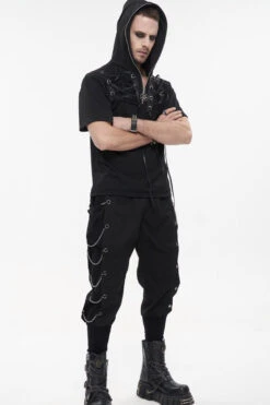 Black Punk Big Pocket Symmetrical Metal Chain Harem Men's Pants 18 Black Punk Big Pocket Symmetrical Metal Chain Harem Men's Pants -LolitaInside 52b4360eb3f5ee0ac520a0eb9bb3680c