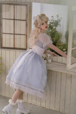Blue Round Collar Mermaid Tears Short Sleeves Bowknot Sweet Princess Lolita Dress -LolitaInside 5356e8db6471059d1875f3fc0020711a