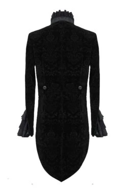 Black Court Pattern Stand Collar Gothic Mens Coat -LolitaInside 541f50a8e0b7653e1b73367a73620b2d