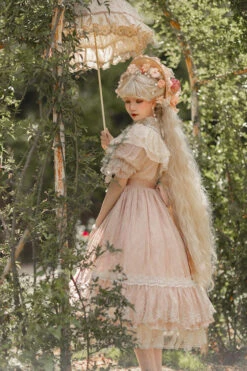 Elegant Vintage Rose Print Multi-Layer Ruffled Sweet Lolita OP Dress -LolitaInside 542b2d046f287a5b5ac97c8ac16a8228
