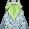 Green Multi-Layer Hime Sleeves High Waisted Stitching Chinese Red Crowned Crane Print Victorian Lolita Prom Dress -LolitaInside 5477a90b1ae2809033228fcd36059a51