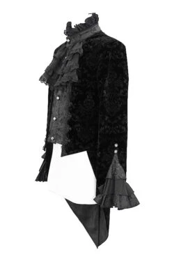 Black Court Pattern Stand Collar Gothic Mens Coat -LolitaInside 54ee6bc720dbeecb6ac60a9ca9e6048a