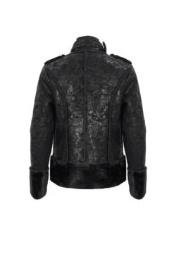 Black Five Pointed Star Decoration Retro Suede Short Plush Men's Punk Coat -LolitaInside 555eb81a8b0de42c0144fffb17d3b559