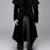 Black Hand Embroidered Cape Collar Velveteen Gothic Mens Coat -LolitaInside 56491aacb7be1038af8bc0f392e795c8