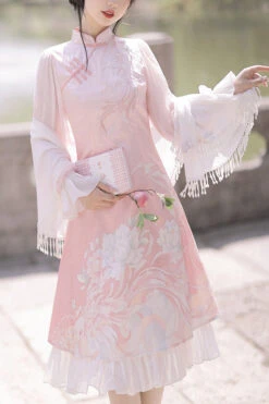 Chinese Ancient Han Element Style Fish Shadow Embroidery Sweet Hanfu Dress