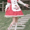 Red/White Doll Collar Short Sleeves Mushroom Princess Print Polka Dots Ruffle Sweet Lolita Dress 1 Red/White Doll Collar Short Sleeves Mushroom Princess Print Polka Dots Ruffle Sweet Lolita Dress -LolitaInside 57124e9c77aadfe54f4ba31d7490215f