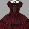 Wine Lace Ruffled Bowknot Sleeveless Gothic Lolita Dress -LolitaInside 572a91d578df9f6feaaf9d4b2d493766