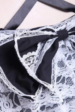 Black/White Cotton Square Collar Lace Trim Gothic Lolita Dress -LolitaInside 5783cf7d5b6114f2c84c46d6a1849107