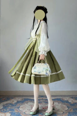 Green 2022 New Chinese Style Han Element Sweet Lolita Dress Full Set -LolitaInside 57c58d870bb982e9412c14a248e1092f