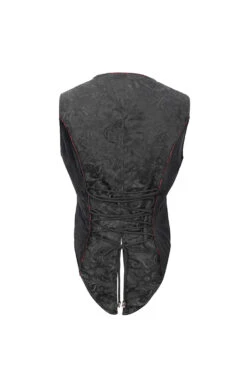 Black Dark Jacquard Chest Plate Buttons Back Lace Up Men's Gothic Waistcoat -LolitaInside 58bc2ac422c2b7dddc757c4ebda82d24