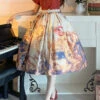Red Puff Sleeve Church Victory Print Classic Lolita OP Dress