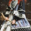 Multi-Color Ruffled Sleeve Retro Printed High Waist Classic Lolita OP Dress