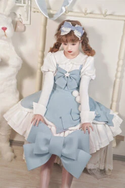 Cute Girl Doll Collar Hair Ball Christmas Princess Sweet Lolita JSK Dress Full Set -LolitaInside 5a4141155e31f211a0ad3f43f1baf952