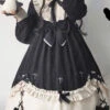 Black Round Collar Chest Bow Cross Print Ruffled Sweet Lolita Op Dress -LolitaInside 5bb2d871ad87e7ce59a1461ce5931ef7