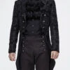 Black Gothic Jacquard Mens Coat With Slit -LolitaInside 5cce70f7ada067a001e9beae53f1ab39