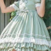 Green Short Sleeves High Waisted Bowknot Multi-Layer Classic Lolita Jsk Dress