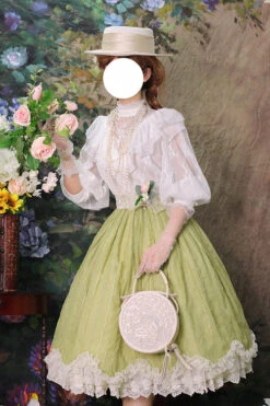 Green Elegant Vintage Tulip Multi-Layer Ruffled Classic Lolita Skirt Dress -LolitaInside 5d72c564a6e3632fbfc6e55c567c3f4a