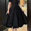 Black Annie's Gift Short Sleeves Bowknot Sweet Lolita Dress (Plus Size Support) -LolitaInside 5df549174d29fb6ddc400308f761d109