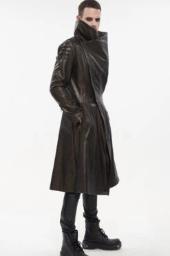 Brown Punk Exaggerated Large Collar Design Thick Rope Decoration Handsome Slim Long Men's Coat -LolitaInside 5e2e1375631ff59db9f72f1446fd130f