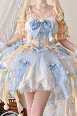 Blue Hanayome Bowknot Sweet Princess Lolita Dress -LolitaInside 5e4592a2249adbadfde956c5443dbc4f