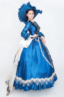 Blue Long Sleeves High Waisted Trailing Ruffled Victorian Lolita Prom Dress -LolitaInside 5f32634930713e76f5c2f99b21344d14